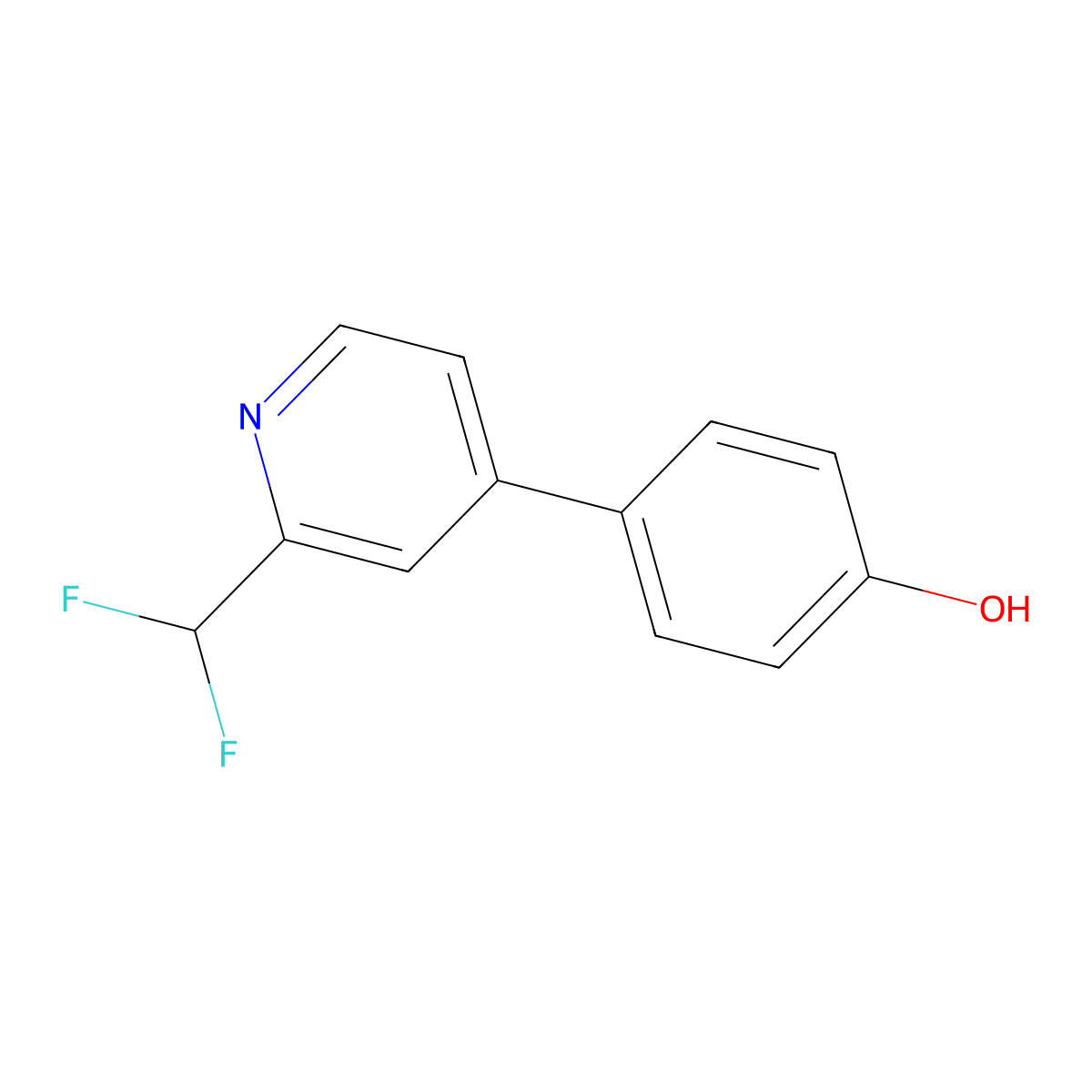 4-[2-(Difluoromethyl)pyridin-4-yl]phenol molecular structure, CAS 2137833-61-3