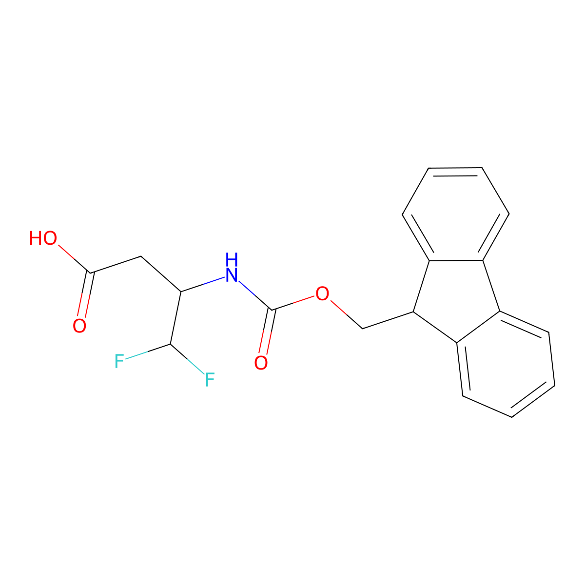 3-({[(9H-fluoren-9-yl)methoxy]carbonyl}amino)-4,4-difluorobutanoic acid molecular structure, CAS 2137833-84-0