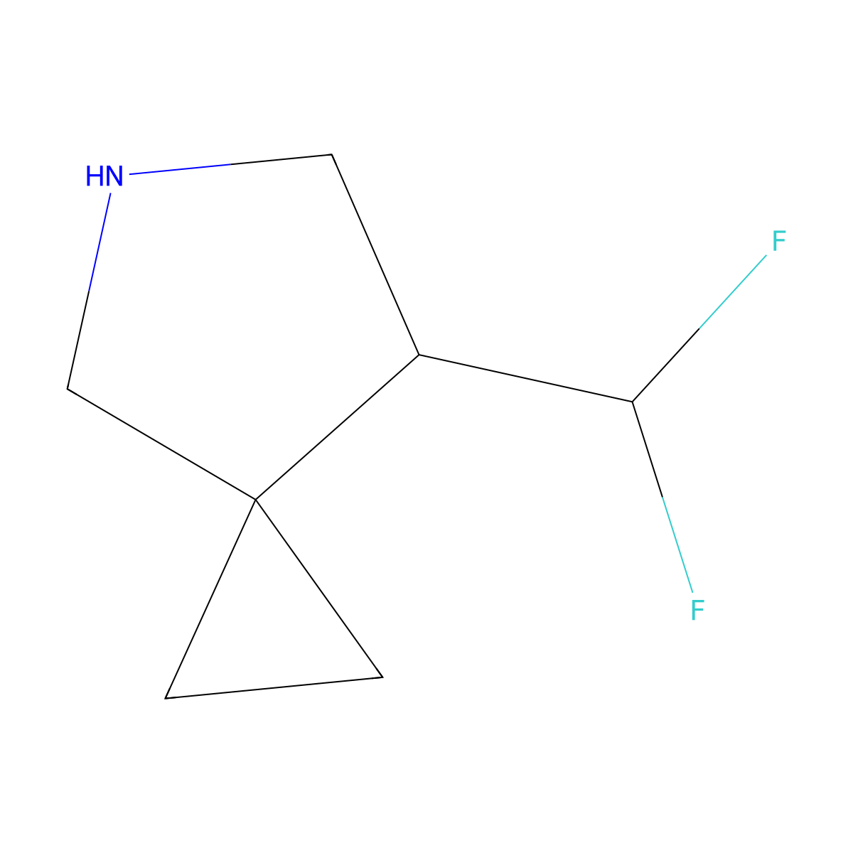 7-(Difluoromethyl)-5-azaspiro[2.4]heptane molecular structure, CAS 2137834-10-5