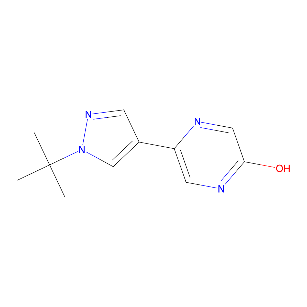 5-(1-tert-butyl-1H-pyrazol-4-yl)pyrazin-2-ol molecular structure, CAS 2137834-40-1