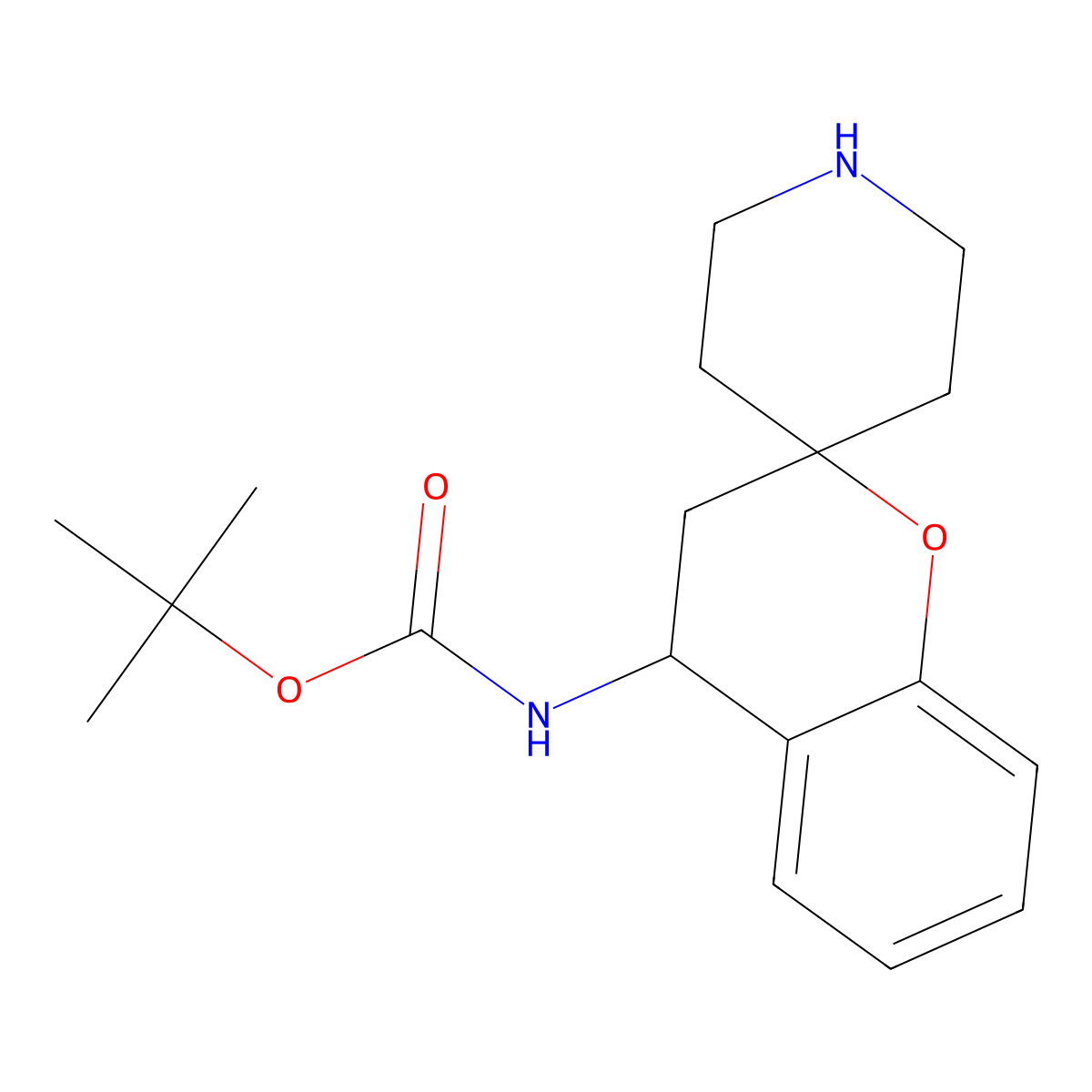 tert-butyl N-{3,4-dihydrospiro[1-benzopyran-2,4'-piperidine]-4-yl}carbamate molecular structure, CAS 2137835-08-4