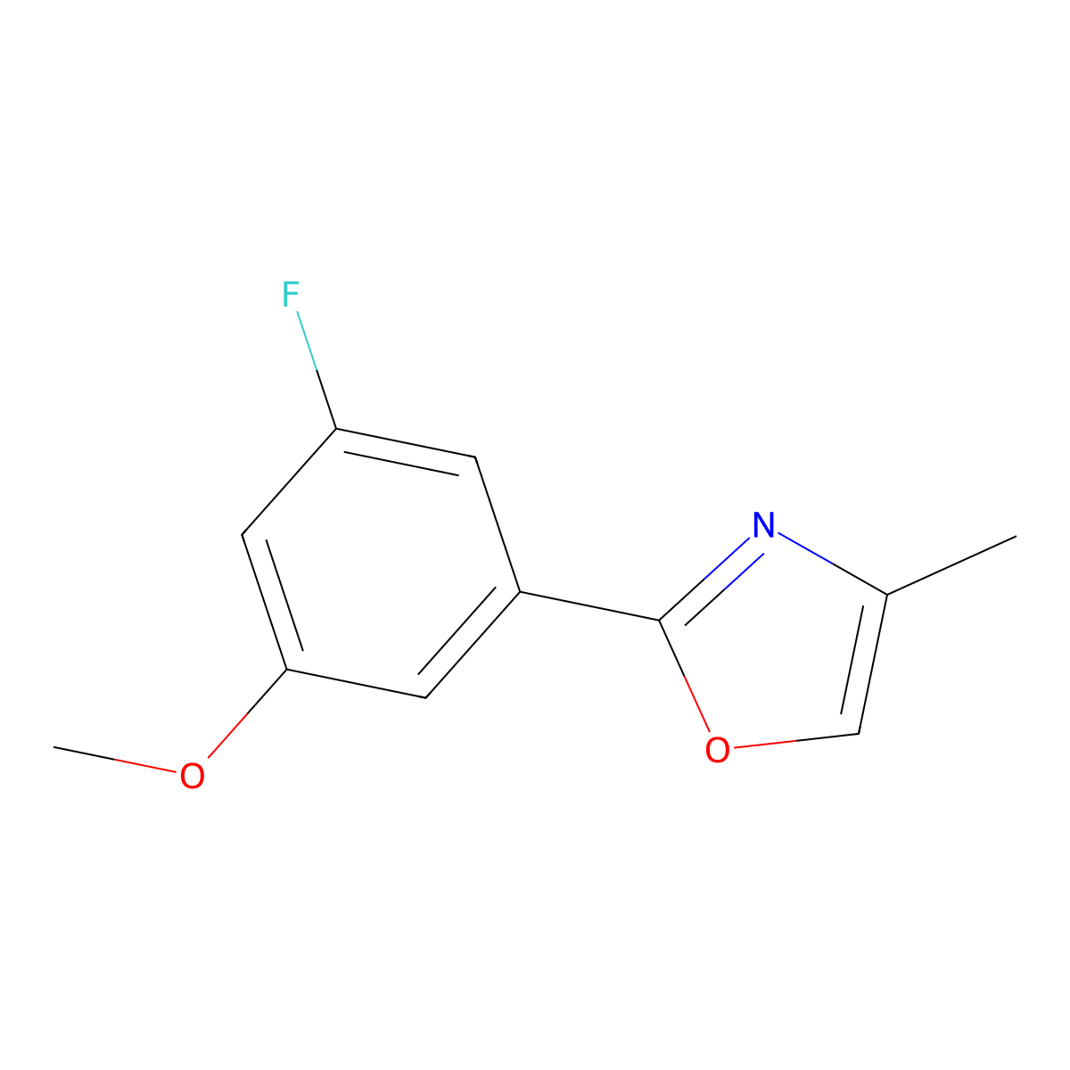 2-(3-Fluoro-5-methoxyphenyl)-4-methyl-1,3-oxazole molecular structure, CAS 2137835-50-6