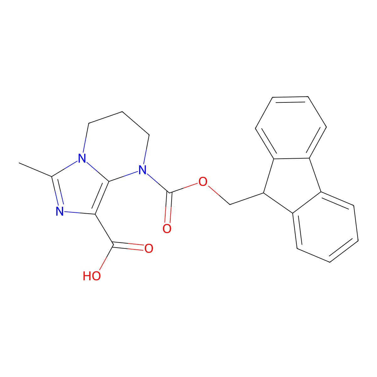 1-{[(9H-fluoren-9-yl)methoxy]carbonyl}-6-methyl-1H,2H,3H,4H-imidazo[1,5-a]pyrimidine-8-carboxylic acid molecular structure, CAS 2137835-58-4