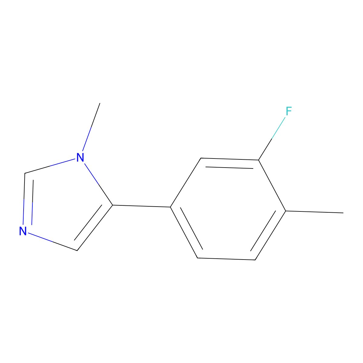 5-(3-fluoro-4-methylphenyl)-1-methyl-1H-imidazole molecular structure, CAS 2137835-74-4
