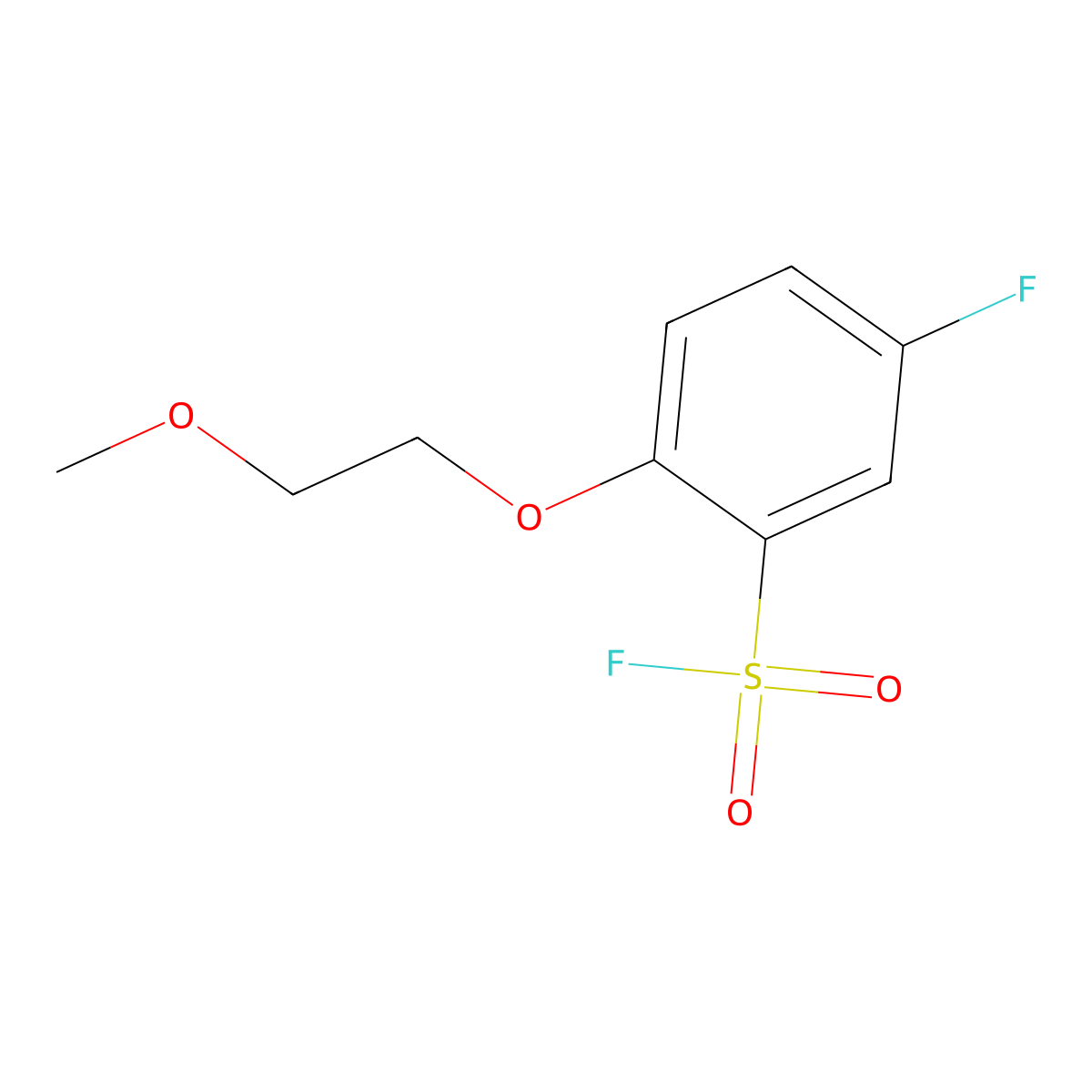 5-Fluoro-2-(2-methoxyethoxy)benzene-1-sulfonyl fluoride molecular structure, CAS 2137835-95-9