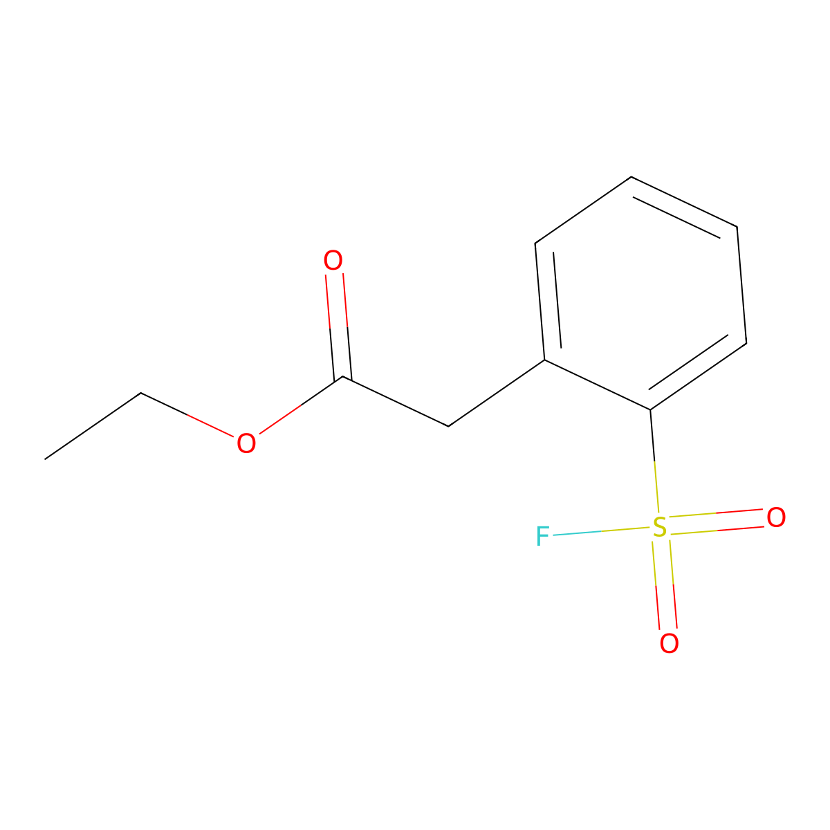 Ethyl 2-[2-(fluorosulfonyl)phenyl]acetate molecular structure, CAS 2137836-17-8