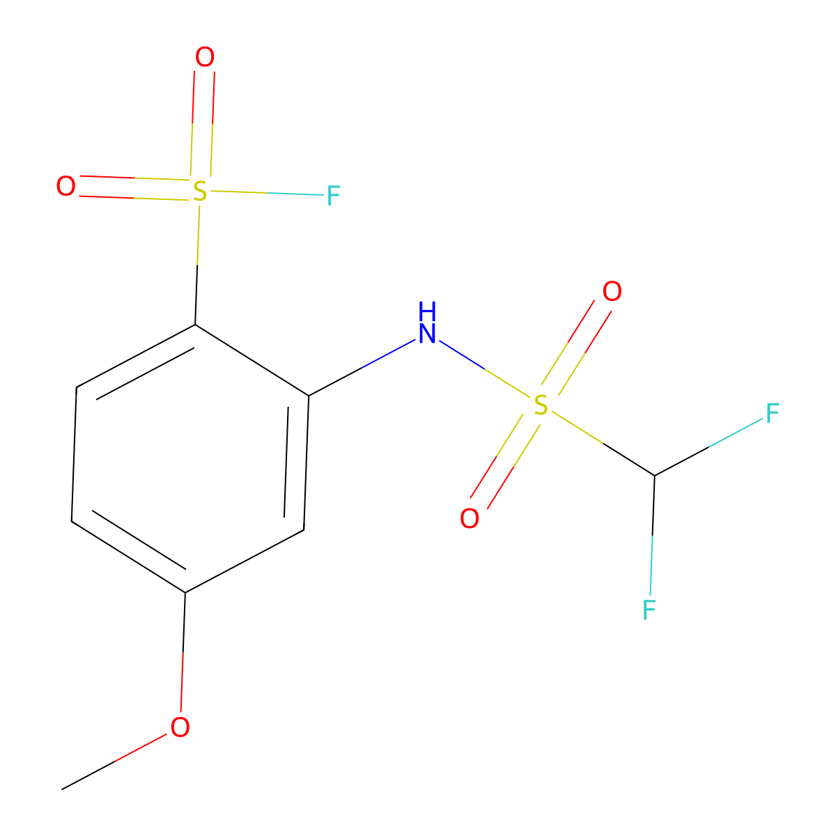 2-(Difluoromethanesulfonamido)-4-methoxybenzene-1-sulfonyl fluoride molecular structure, CAS 2137836-18-9