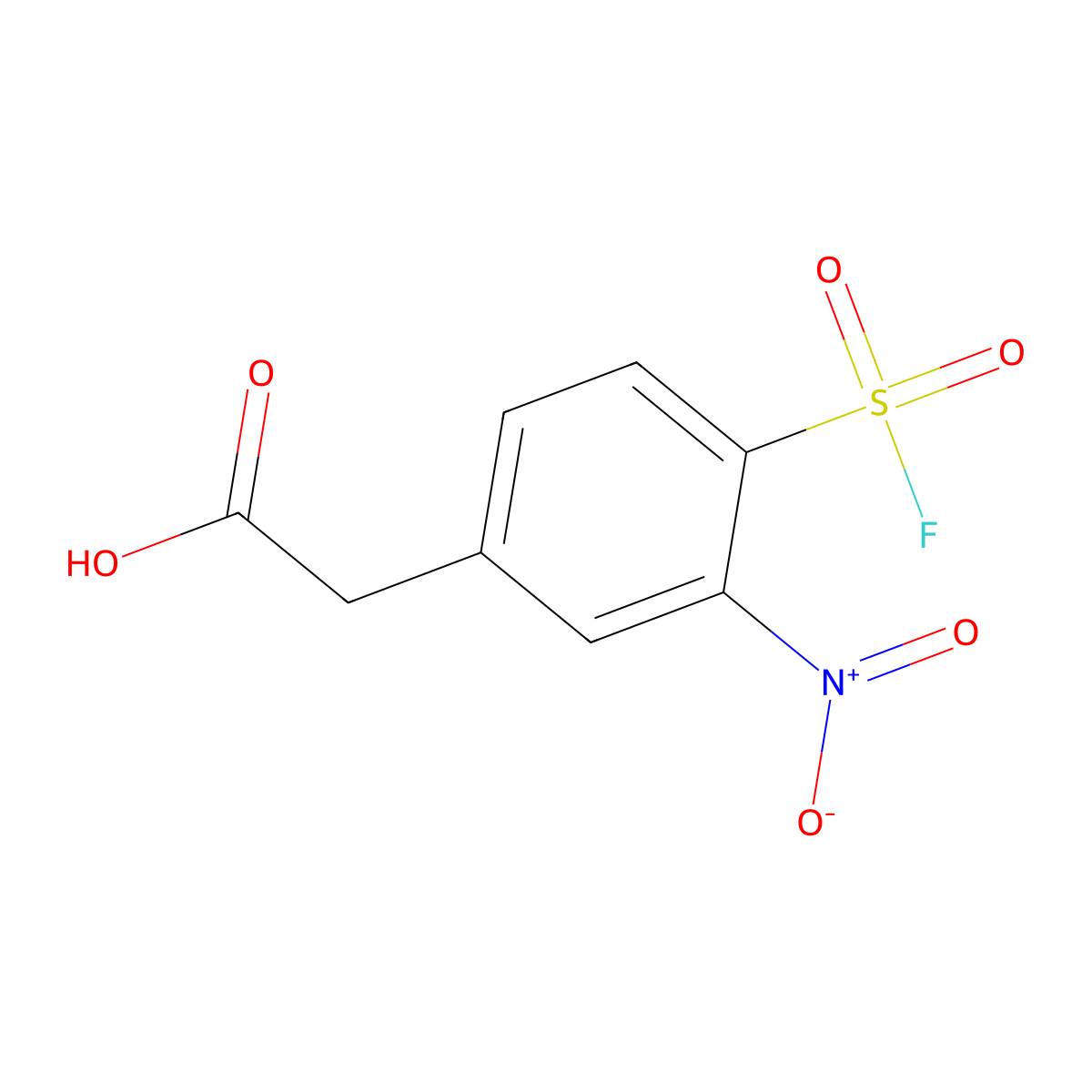 2-[4-(Fluorosulfonyl)-3-nitrophenyl]acetic acid molecular structure, CAS 2137836-25-8