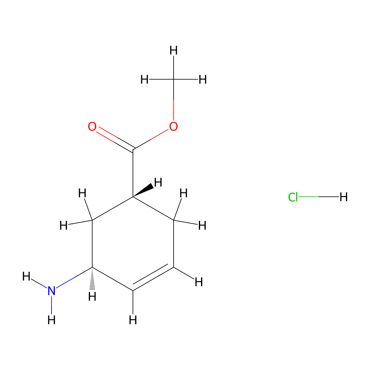 Methyl (1R,5S)-5-aminocyclohex-3-ene-1-carboxylate;hydrochloride molecular structure, CAS 2137836-44-1