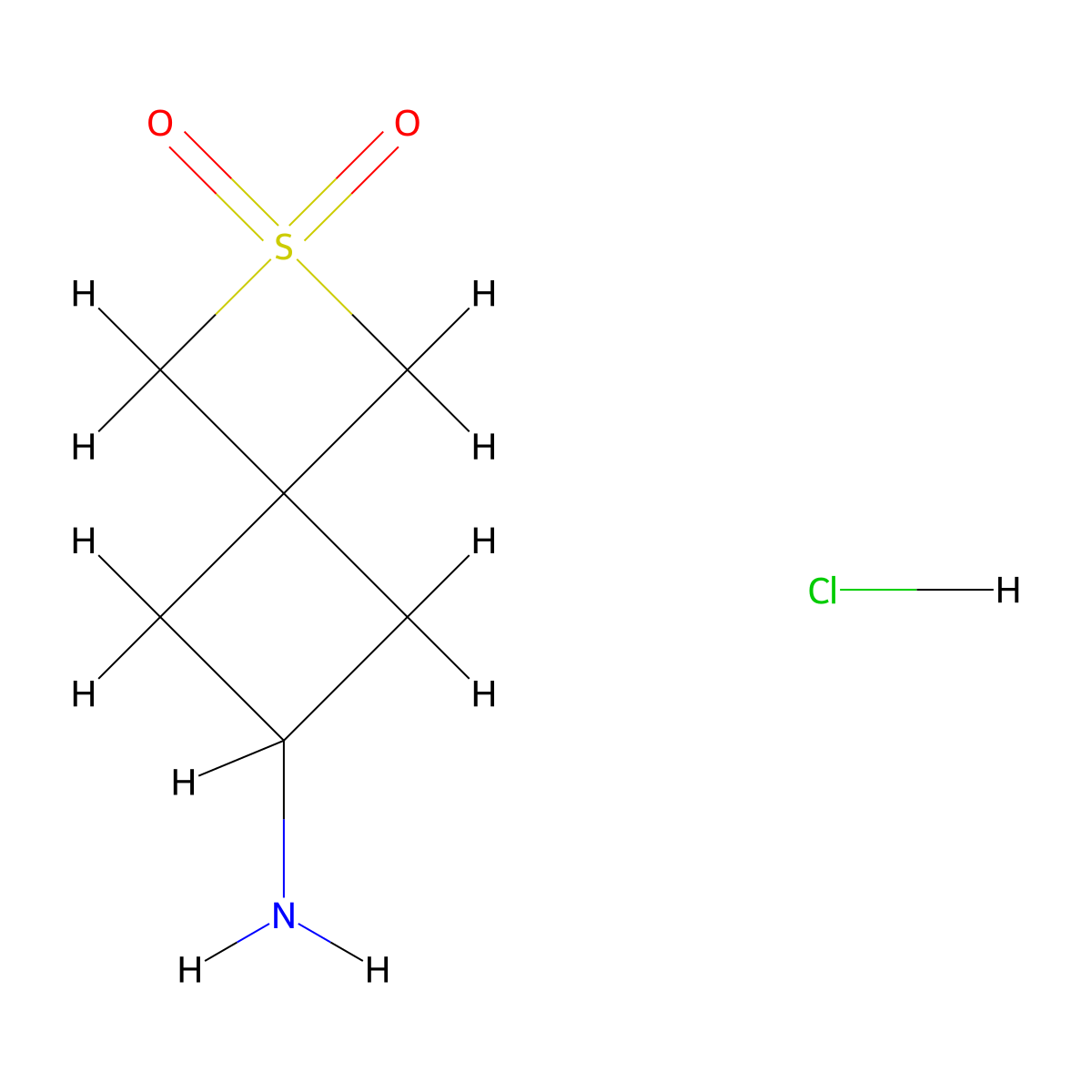 6-Amino-2-thiaspiro[3.3]heptane 2,2-dioxide hydrochloride molecular structure, CAS 2137836-62-3