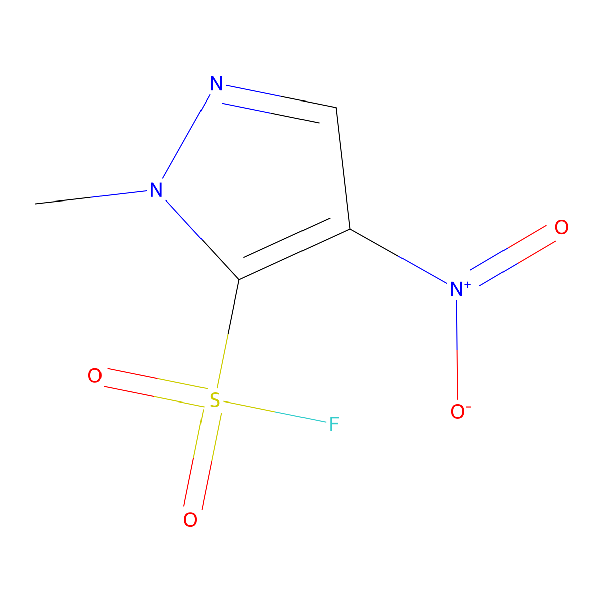 1-methyl-4-nitro-1H-pyrazole-5-sulfonyl fluoride molecular structure, CAS 2137837-15-9