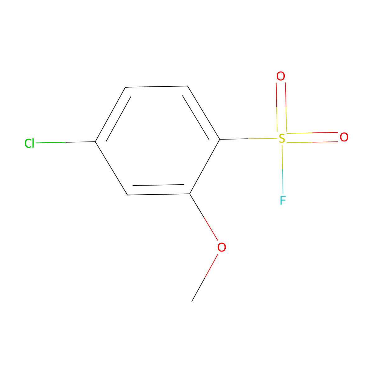 4-Chloro-2-methoxybenzene-1-sulfonyl fluoride molecular structure, CAS 2137837-67-1