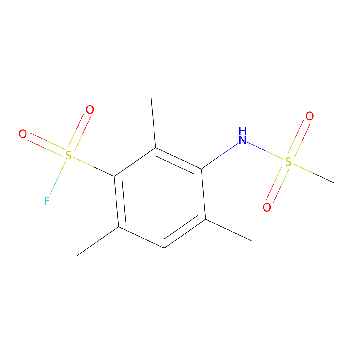 3-Methanesulfonamido-2,4,6-trimethylbenzene-1-sulfonyl fluoride molecular structure, CAS 2137837-70-6
