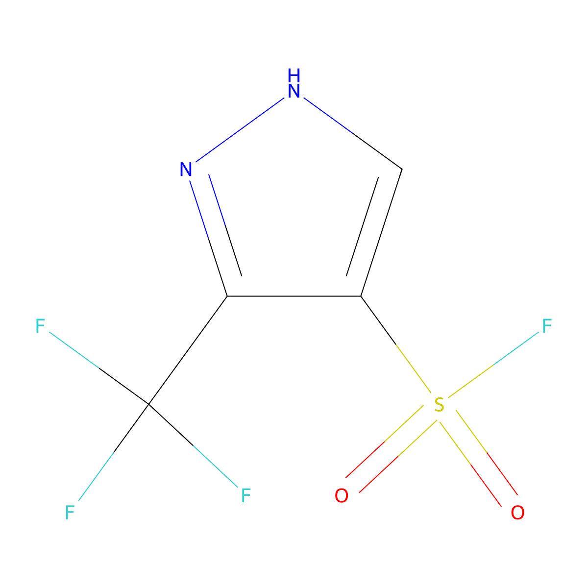 3-(trifluoromethyl)-1H-pyrazole-4-sulfonyl fluoride molecular structure, CAS 2137837-92-2