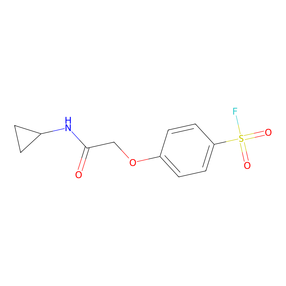 4-[(Cyclopropylcarbamoyl)methoxy]benzene-1-sulfonyl fluoride molecular structure, CAS 2137838-00-5