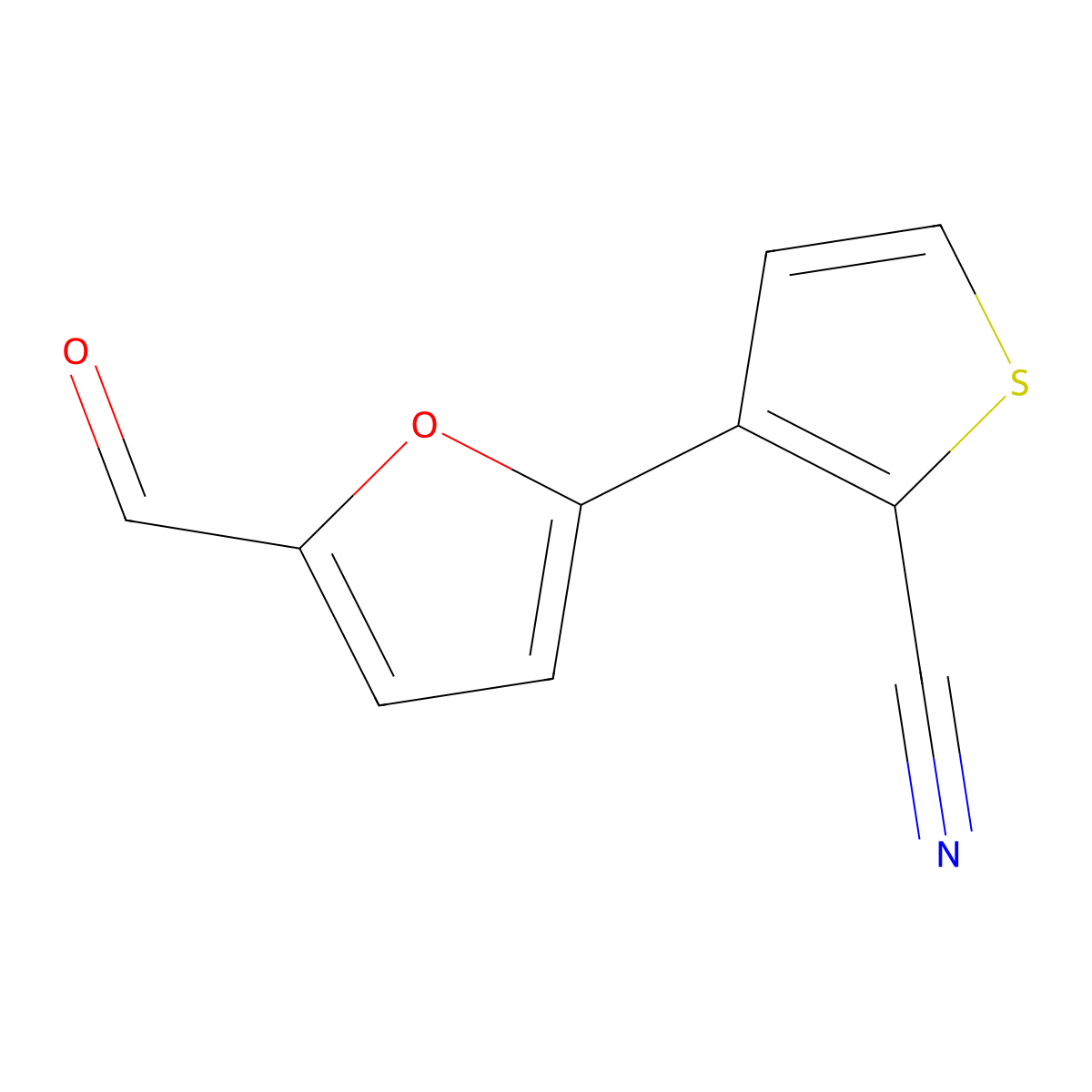 3-(5-Formylfuran-2-yl)thiophene-2-carbonitrile molecular structure, CAS 2137838-52-7