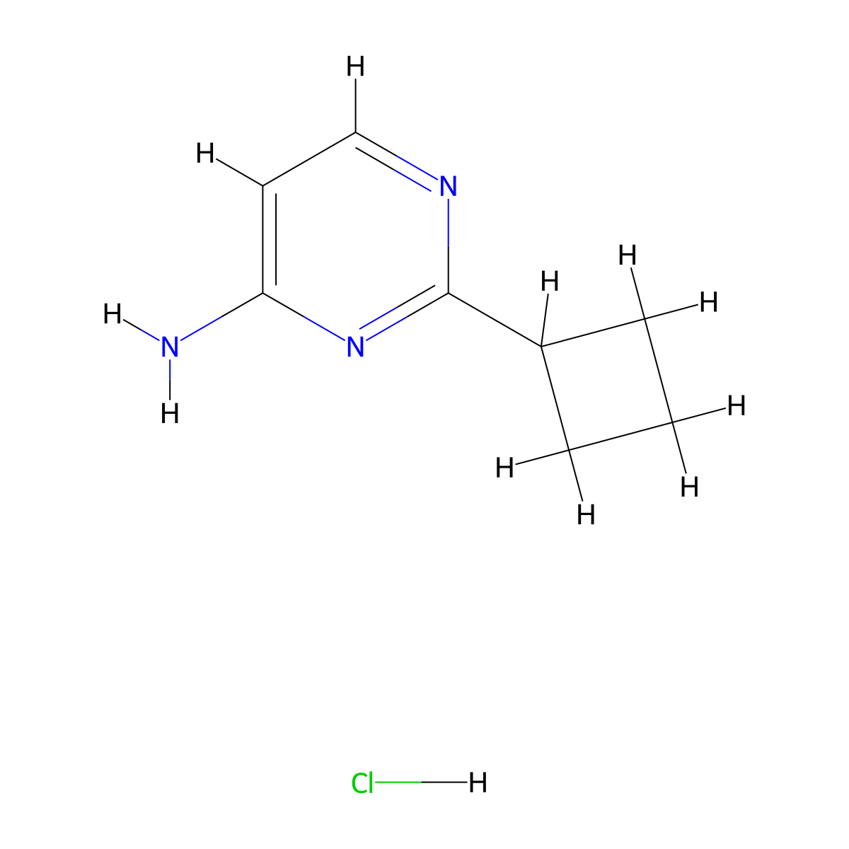 2-Cyclobutylpyrimidin-4-amine hydrochloride molecular structure, CAS 2137838-80-1