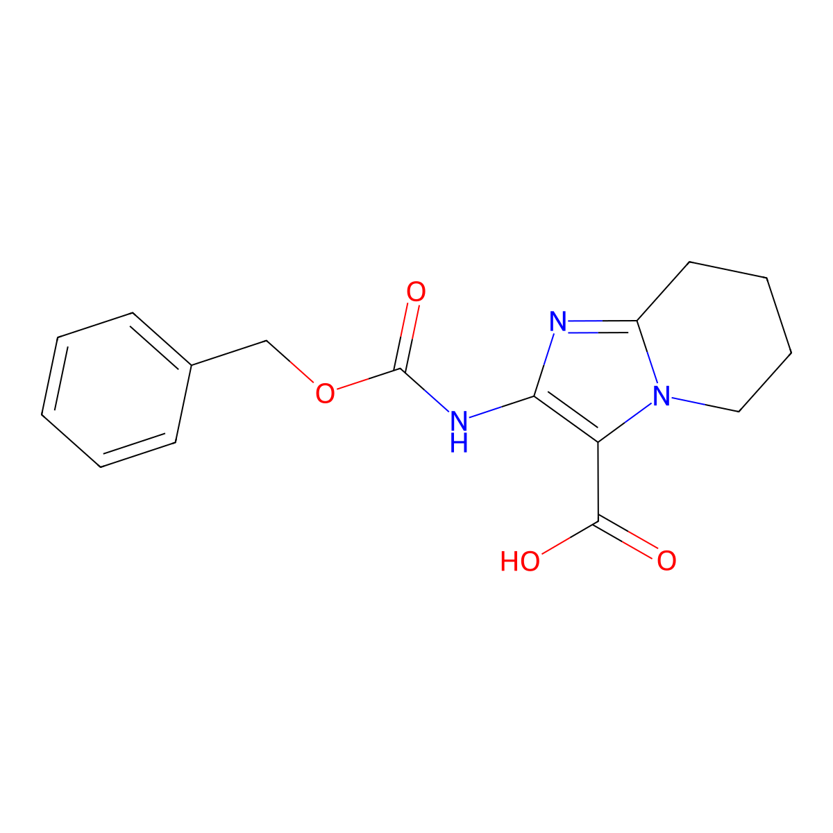 2-{[(benzyloxy)carbonyl]amino}-5H,6H,7H,8H-imidazo[1,2-a]pyridine-3-carboxylic acid molecular structure, CAS 2137839-76-8