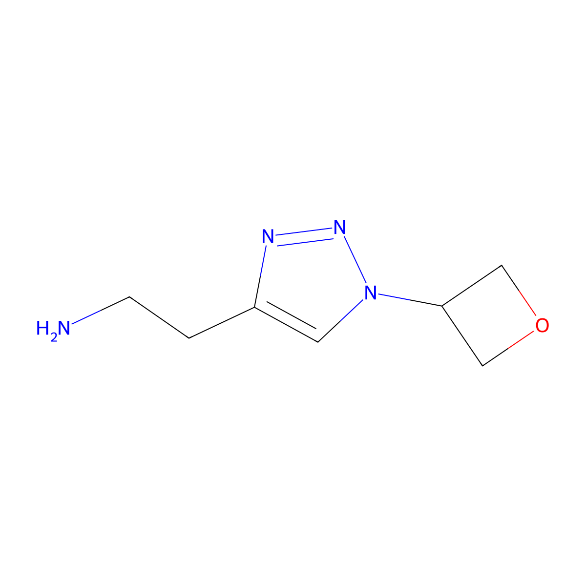 2-[1-(oxetan-3-yl)-1H-1,2,3-triazol-4-yl]ethan-1-amine molecular structure, CAS 2137840-61-8