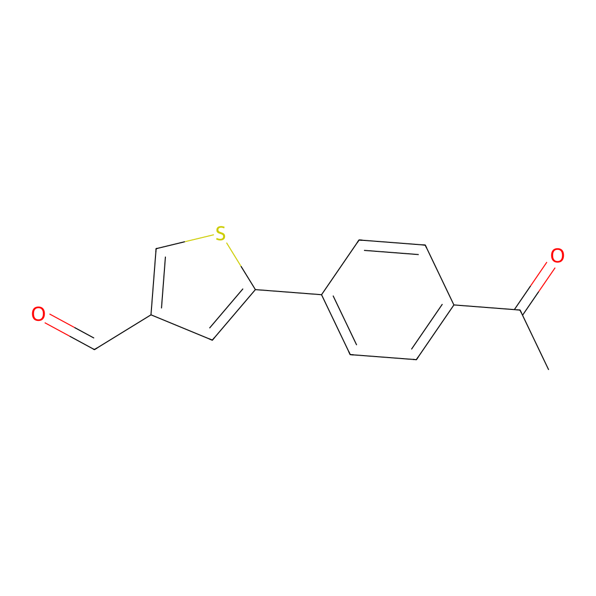 5-(4-Acetylphenyl)thiophene-3-carbaldehyde molecular structure, CAS 2137840-76-5