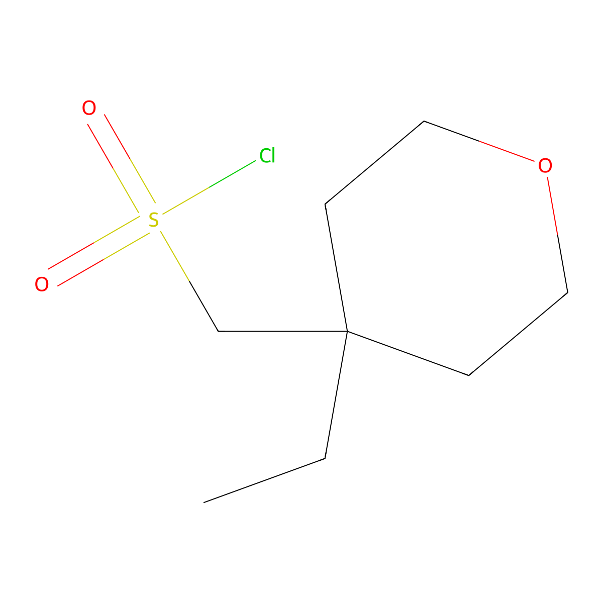 (4-Ethyloxan-4-yl)methanesulfonylchloride molecular structure, CAS 2137841-11-1