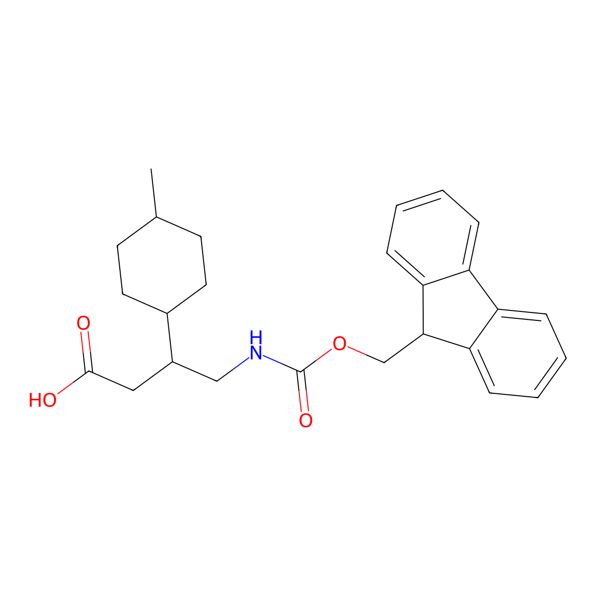 4-({[(9H-fluoren-9-yl)methoxy]carbonyl}amino)-3-(4-methylcyclohexyl)butanoic acid molecular structure, CAS 2137841-97-3