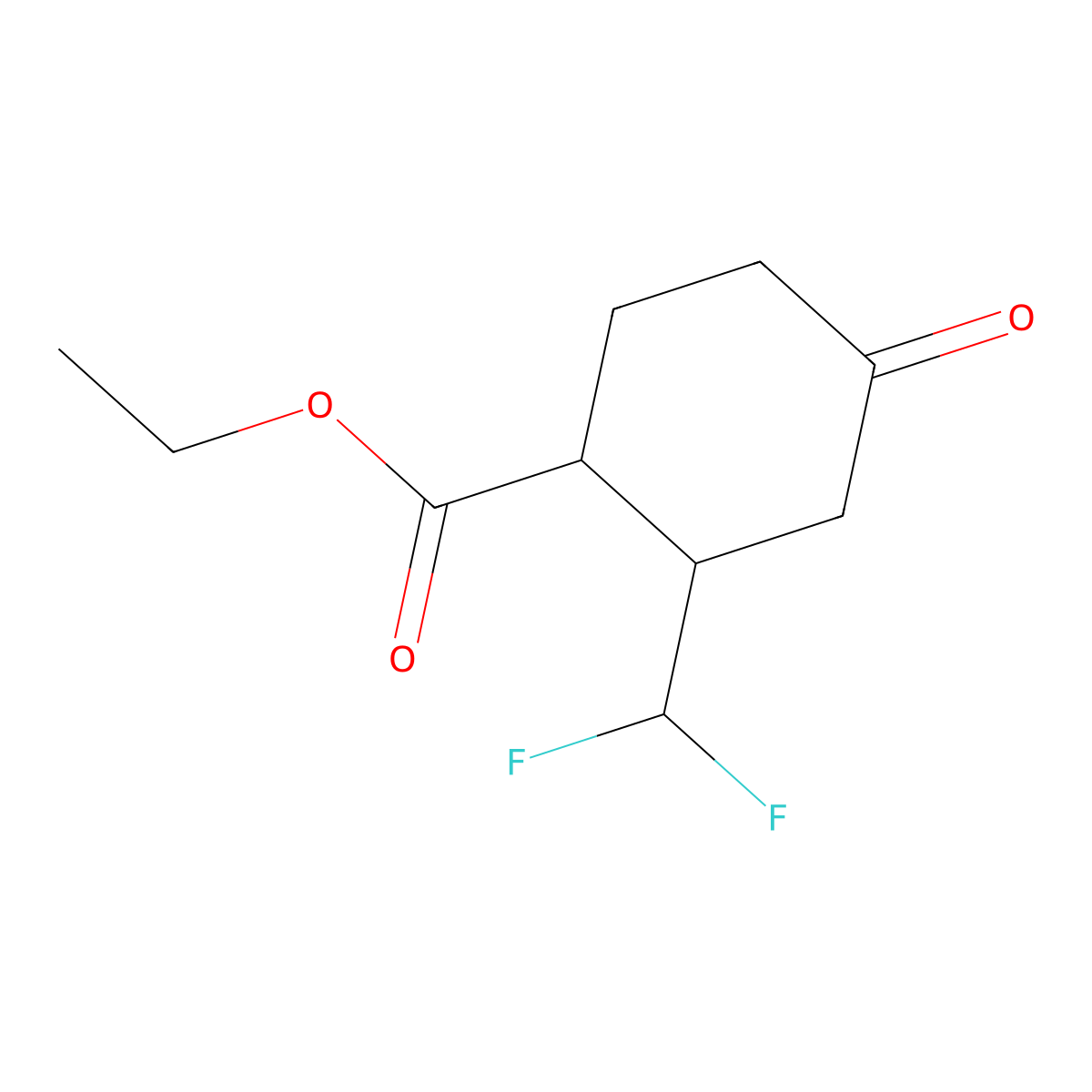 Ethyl 2-(difluoromethyl)-4-oxocyclohexane-1-carboxylate molecular structure, CAS 2137842-38-5