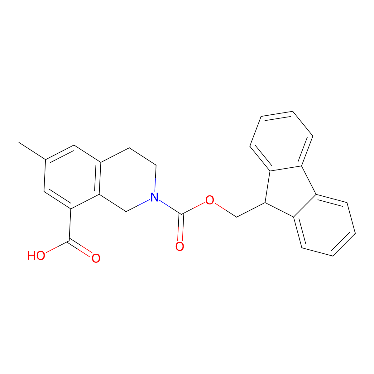 2-{[(9H-fluoren-9-yl)methoxy]carbonyl}-6-methyl-1,2,3,4-tetrahydroisoquinoline-8-carboxylic acid molecular structure, CAS 2137842-42-1