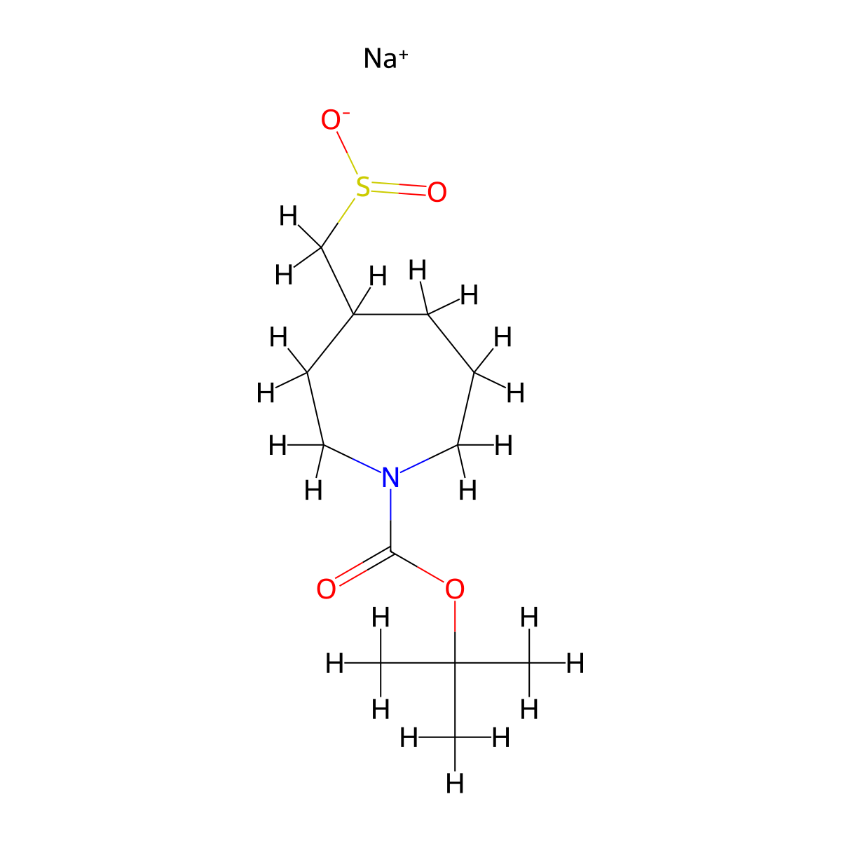 Sodium (1-((tert-butoxy)carbonyl)azepan-4-yl)methanesulfinate molecular structure, CAS 2137843-00-4