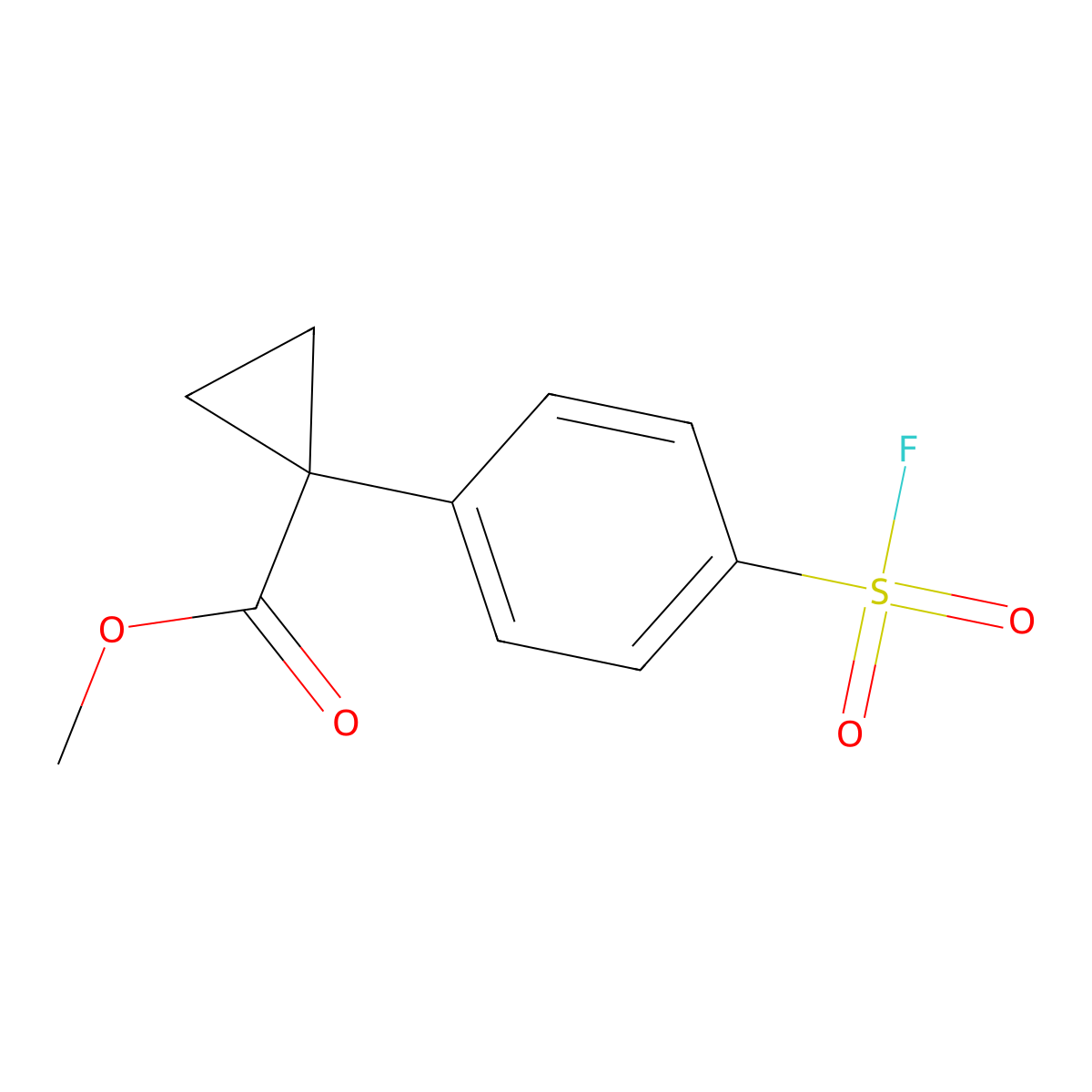 Methyl 1-[4-(fluorosulfonyl)phenyl]cyclopropane-1-carboxylate molecular structure, CAS 2137844-00-7