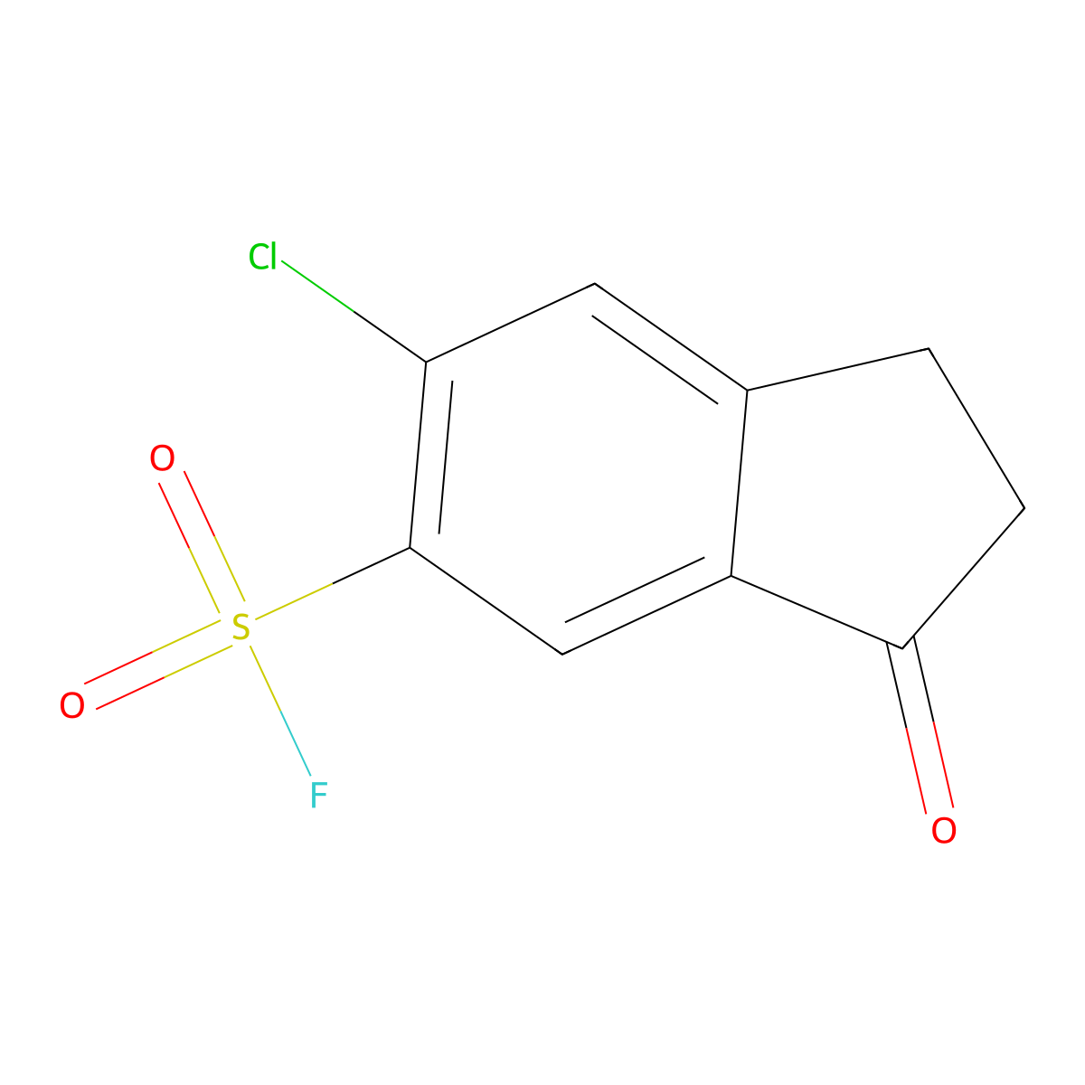 6-chloro-3-oxo-2,3-dihydro-1H-indene-5-sulfonyl fluoride molecular structure, CAS 2137844-07-4