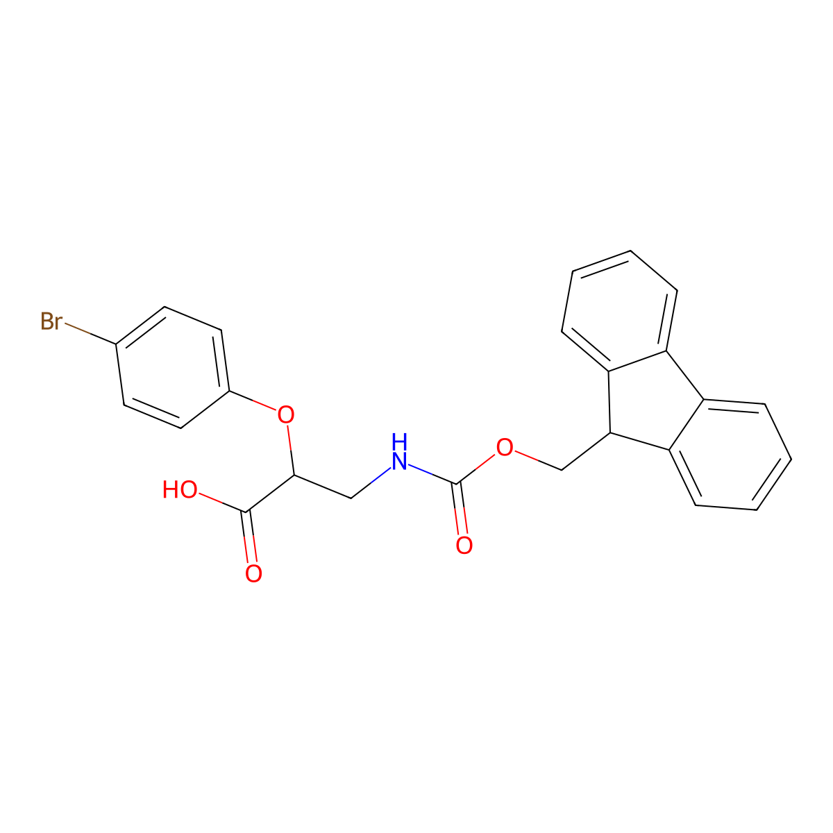 2-(4-bromophenoxy)-3-({[(9H-fluoren-9-yl)methoxy]carbonyl}amino)propanoic acid molecular structure, CAS 2137844-31-4