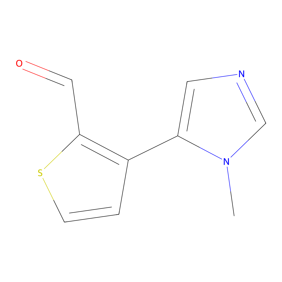 3-(1-methyl-1H-imidazol-5-yl)thiophene-2-carbaldehyde molecular structure, CAS 2137844-47-2