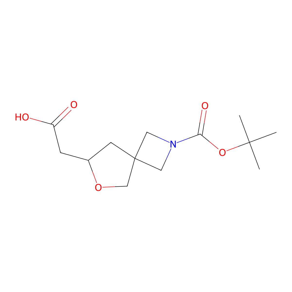 2-{2-[(Tert-butoxy)carbonyl]-6-oxa-2-azaspiro[3.4]octan-7-yl}acetic acid molecular structure, CAS 2137844-54-1