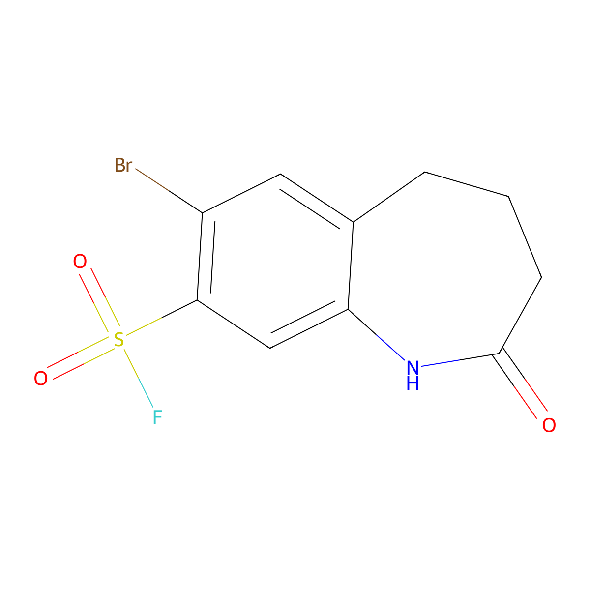 7-bromo-2-oxo-2,3,4,5-tetrahydro-1H-1-benzazepine-8-sulfonyl fluoride molecular structure, CAS 2137846-11-6