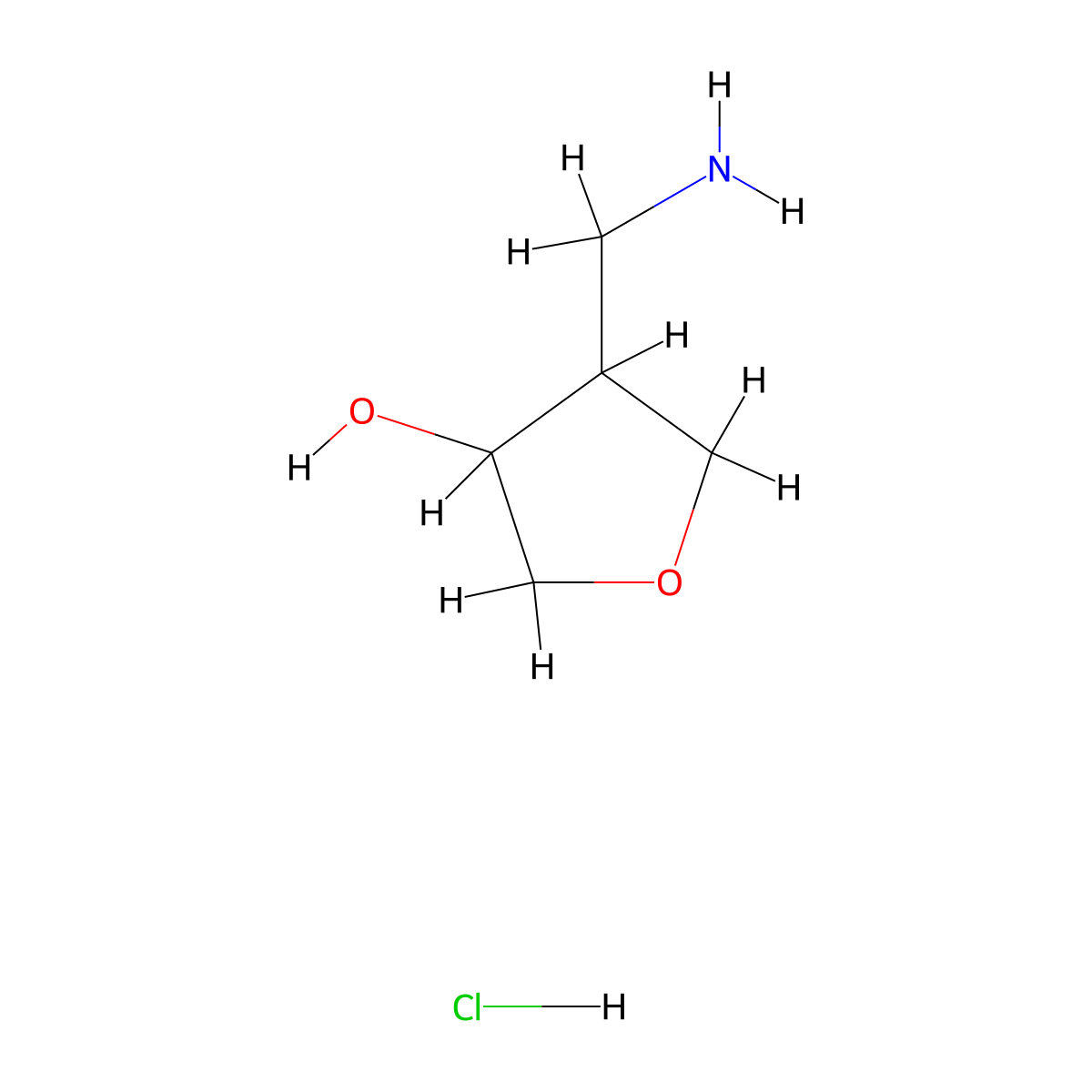 4-(Aminomethyl)oxolan-3-ol hydrochloride molecular structure, CAS 2137846-34-3