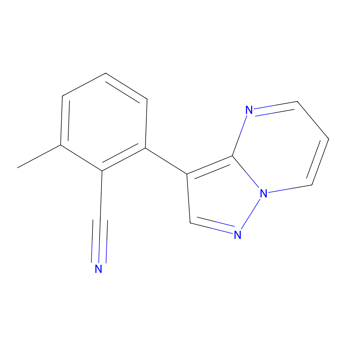 2-Methyl-6-{pyrazolo[1,5-a]pyrimidin-3-yl}benzonitrile molecular structure, CAS 2137846-43-4