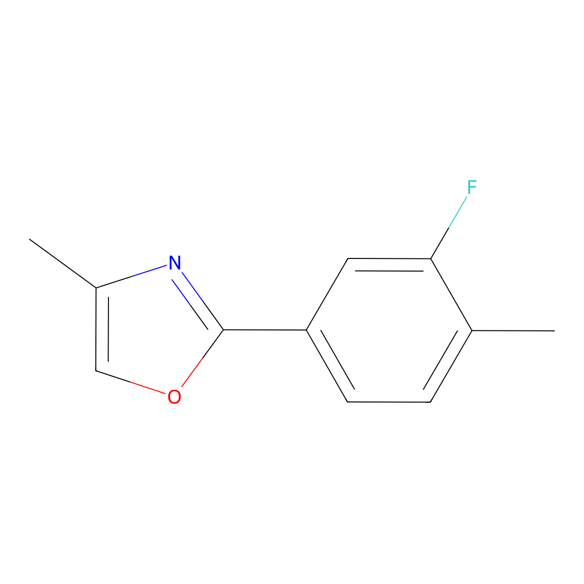 2-(3-Fluoro-4-methylphenyl)-4-methyl-1,3-oxazole molecular structure, CAS 2137851-22-8