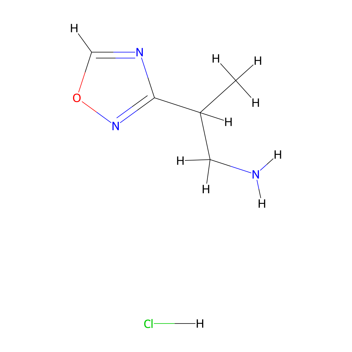 2-(1,2,4-Oxadiazol-3-yl)propan-1-amine hydrochloride molecular structure, CAS 2137851-43-3