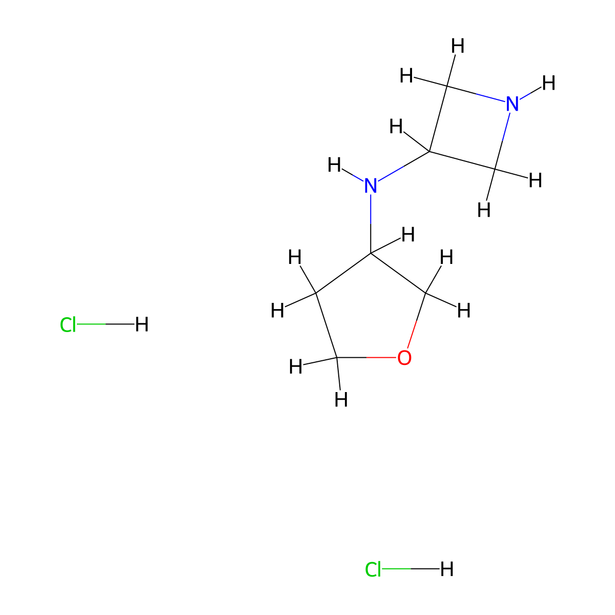 N-(oxolan-3-yl)azetidin-3-amine dihydrochloride molecular structure, CAS 2137851-79-5