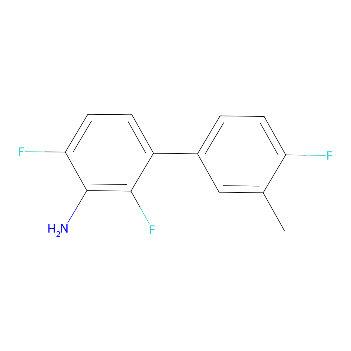 2,6-Difluoro-3-(4-fluoro-3-methylphenyl)aniline molecular structure, CAS 2137851-85-3