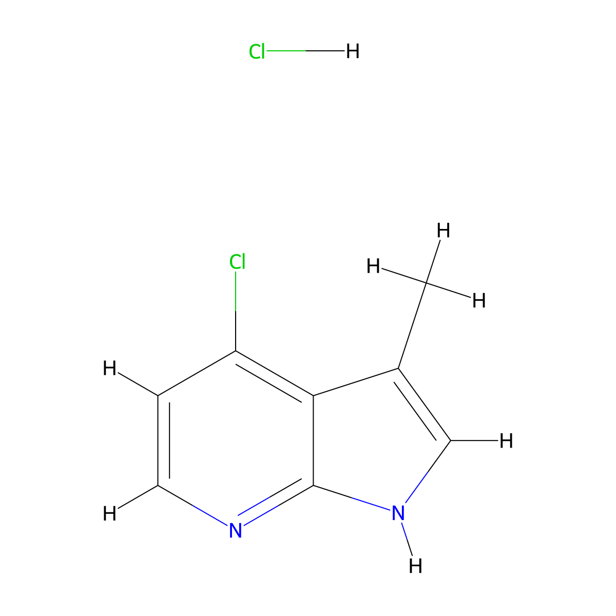 4-chloro-3-methyl-1H-pyrrolo[2,3-b]pyridine hydrochloride molecular structure, CAS 2137851-86-4