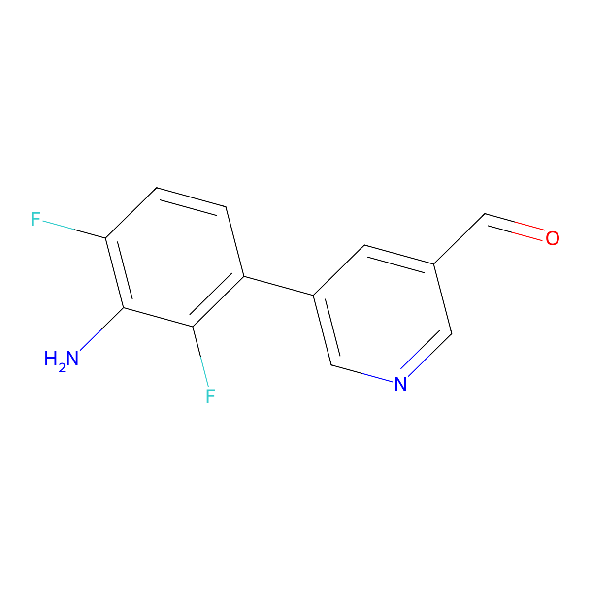 5-(3-Amino-2,4-difluorophenyl)pyridine-3-carbaldehyde molecular structure, CAS 2137852-06-1