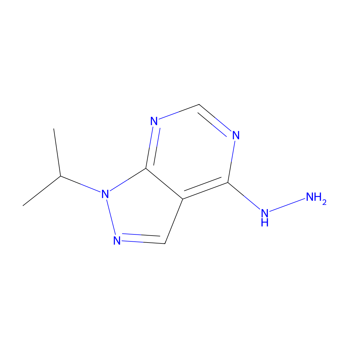 4-hydrazinyl-1-(propan-2-yl)-1H-pyrazolo[3,4-d]pyrimidine molecular structure, CAS 2137852-08-3