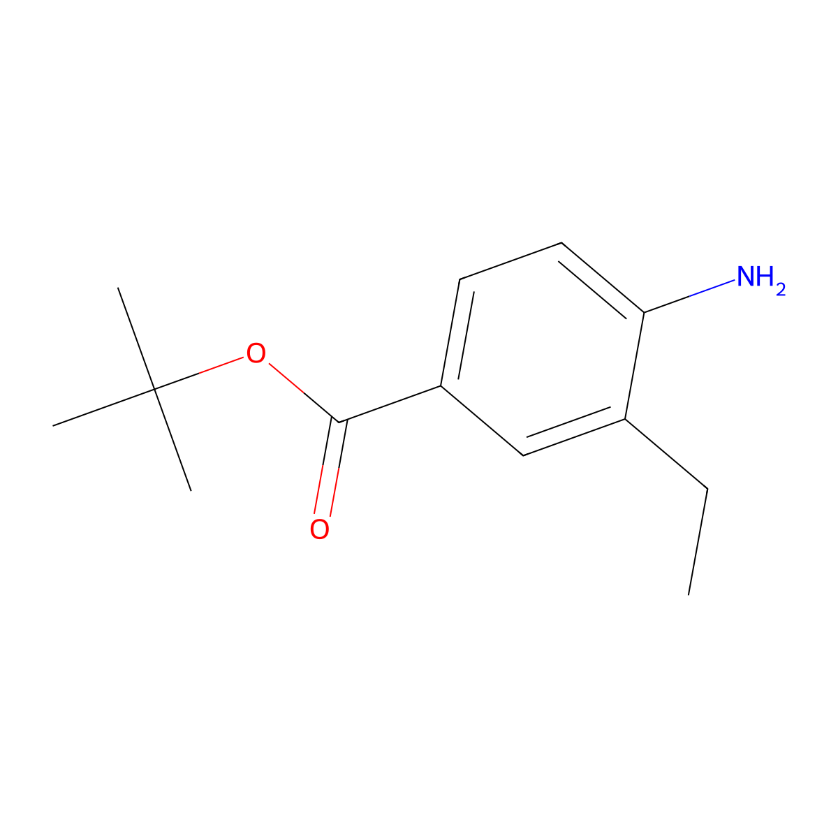 Tert-butyl 4-amino-3-ethylbenzoate molecular structure, CAS 2137852-16-3