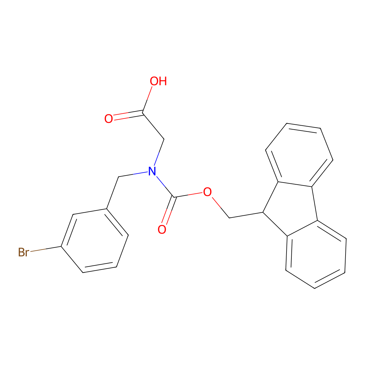 N-Fmoc-3-bromobenzyl-glycine molecular structure, CAS 2137853-01-9