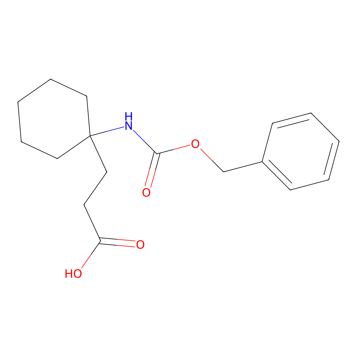 3-(1-{[(Benzyloxy)carbonyl]amino}cyclohexyl)propanoic acid molecular structure, CAS 2137854-63-6