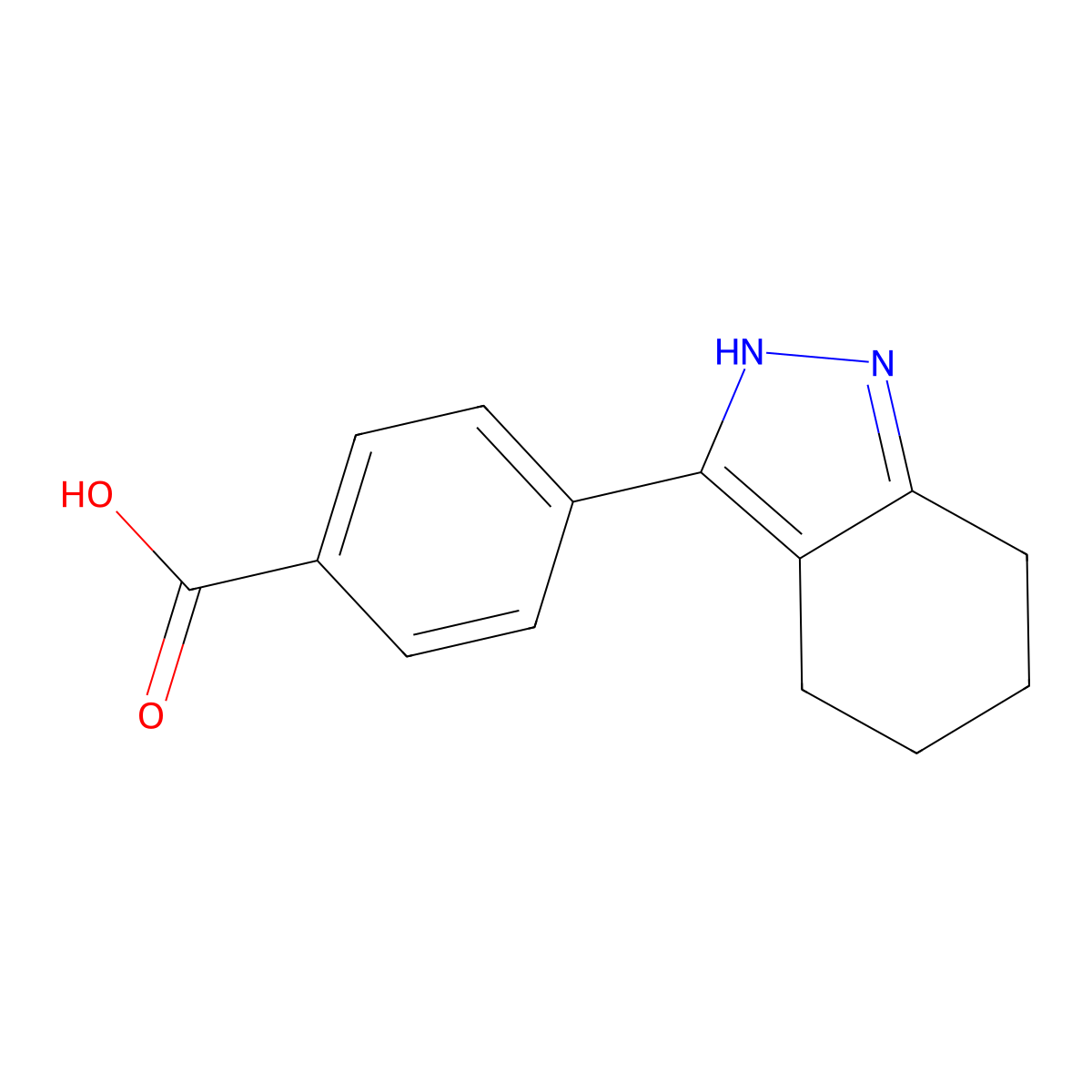 4-(4,5,6,7-tetrahydro-2H-indazol-3-yl)benzoic acid molecular structure, CAS 2137854-88-5