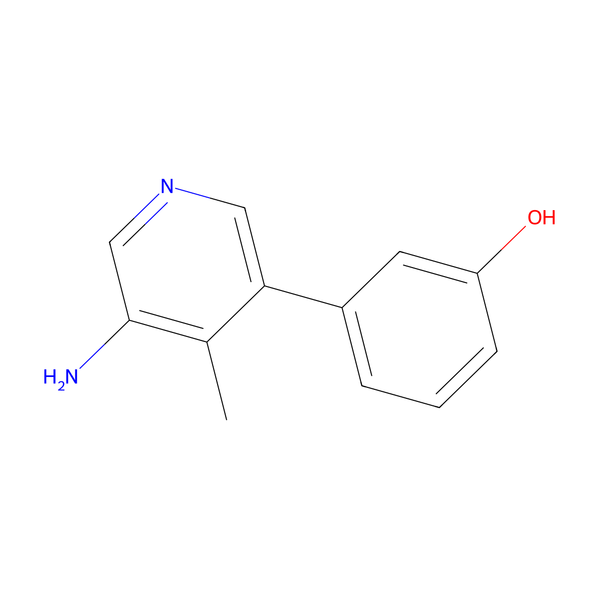 3-(5-Amino-4-methylpyridin-3-yl)phenol molecular structure, CAS 2137855-21-9