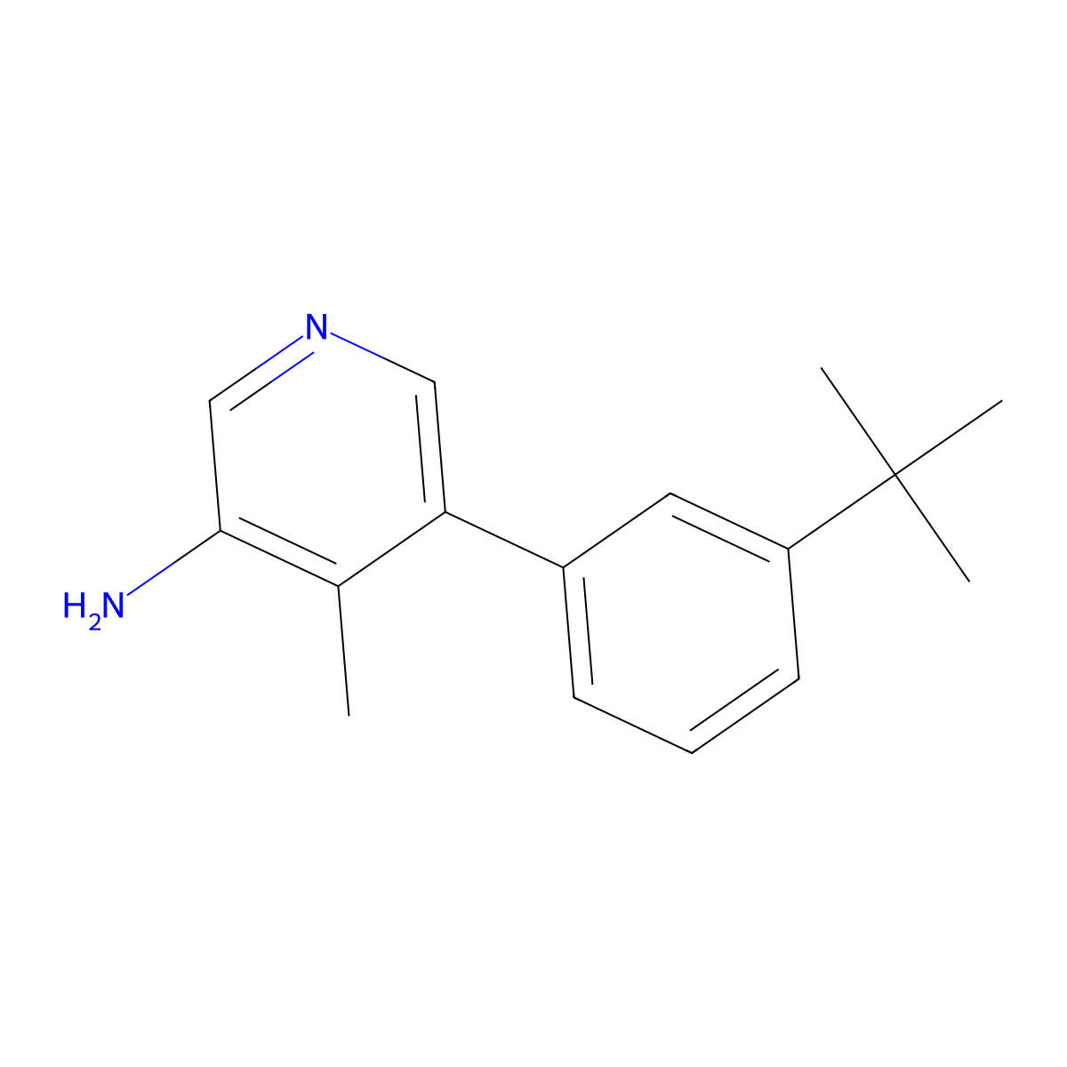 5-(3-Tert-butylphenyl)-4-methylpyridin-3-amine molecular structure, CAS 2137855-24-2